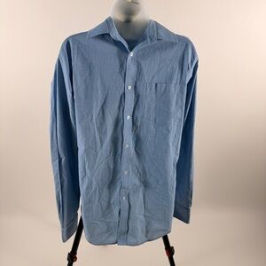 George Men's Sky Blue Long-Sleeve Button-Down Dress Shirt